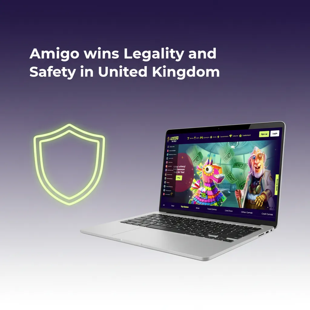 Amigo declared legal and safe in the UK: licensed gaming, TLS encryption, privacy controls, responsible gaming tools.