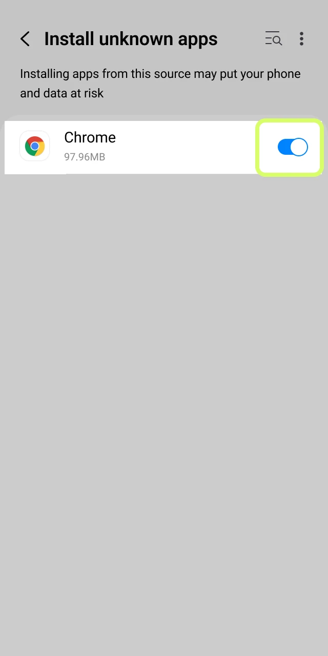 Open Android settings and enable installs from unknown sources for your browser, then return to complete the download of Amigo wins official app.