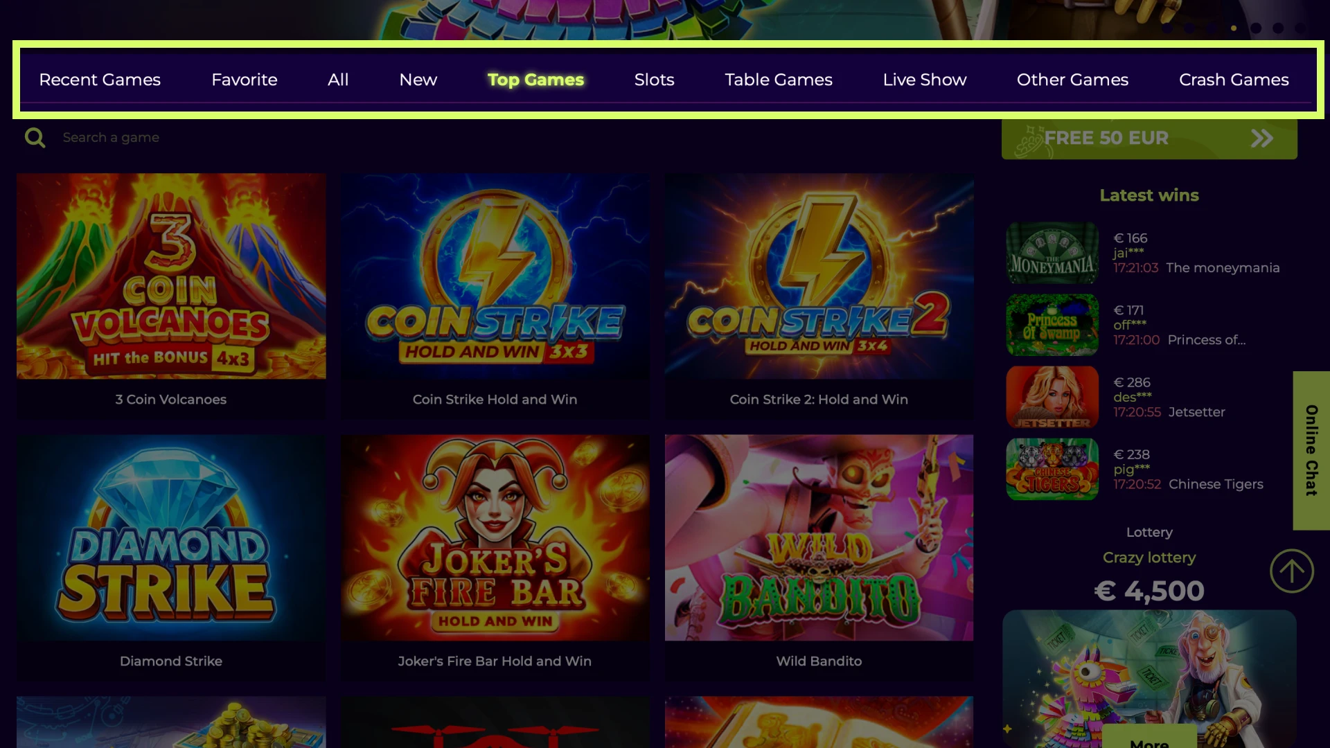 Slots, live tables, or game shows based on your mood at Amigo wins casino website.