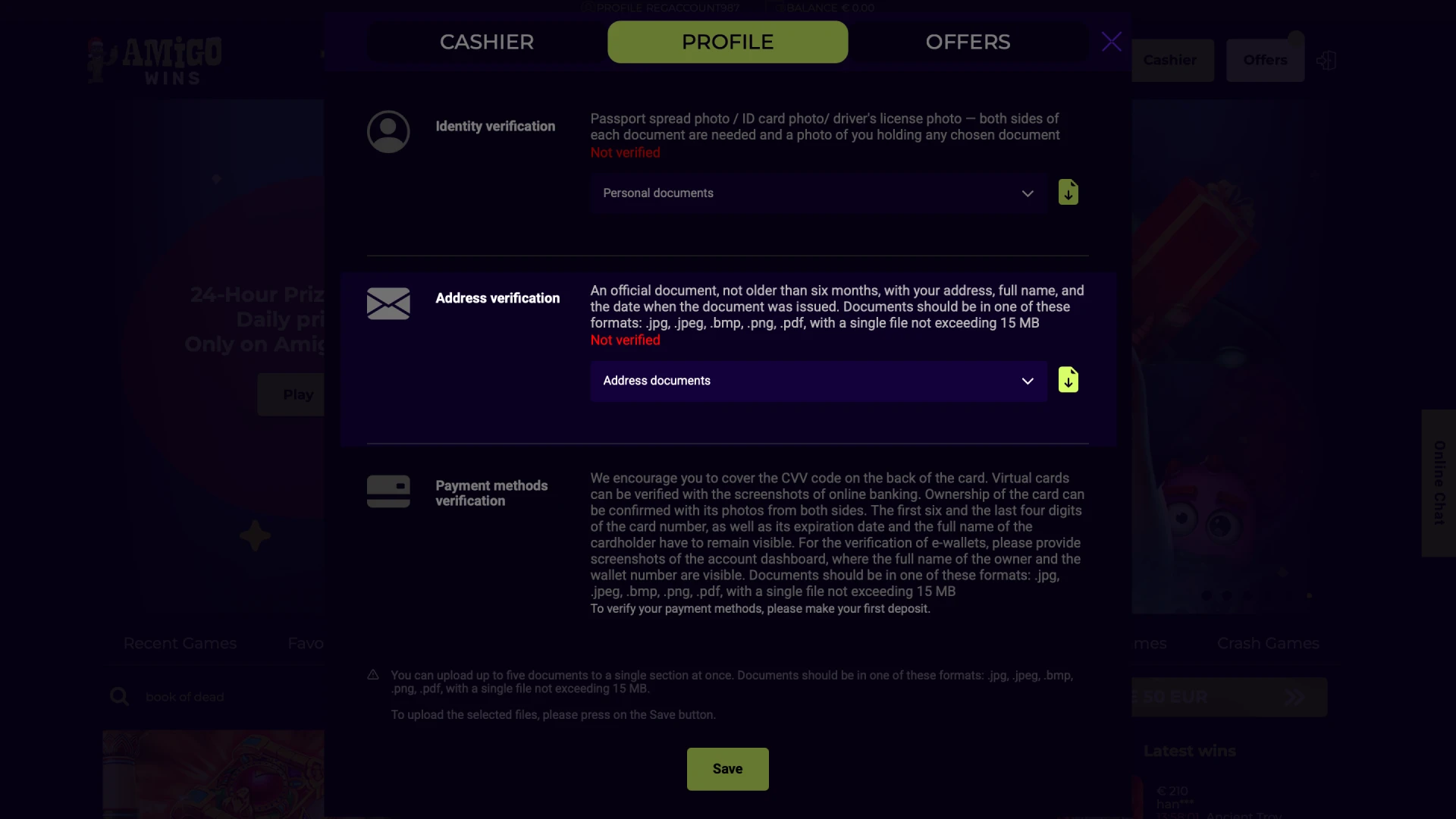 Upload at Amigo wins a bill or statement dated in the last 3 months.