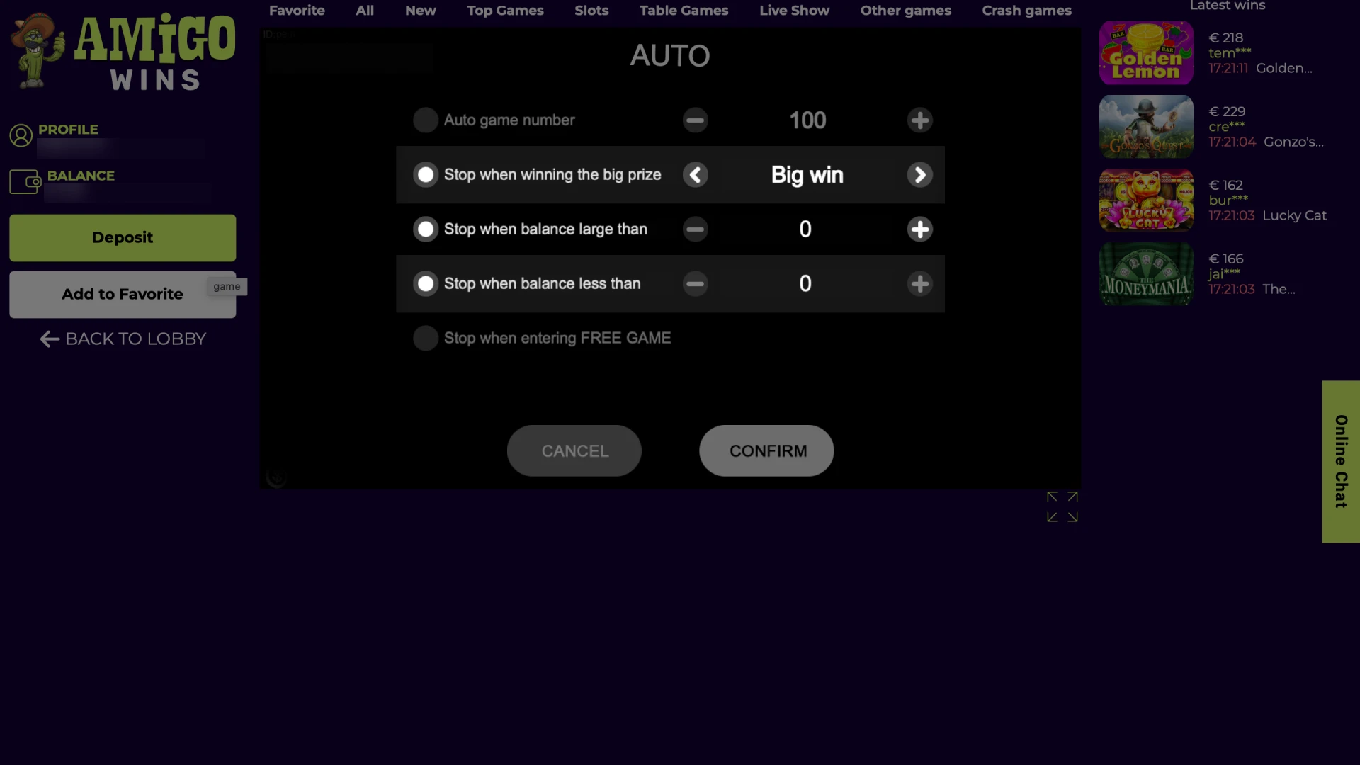 Use deposit or session tools for safer play at Amigo wins.